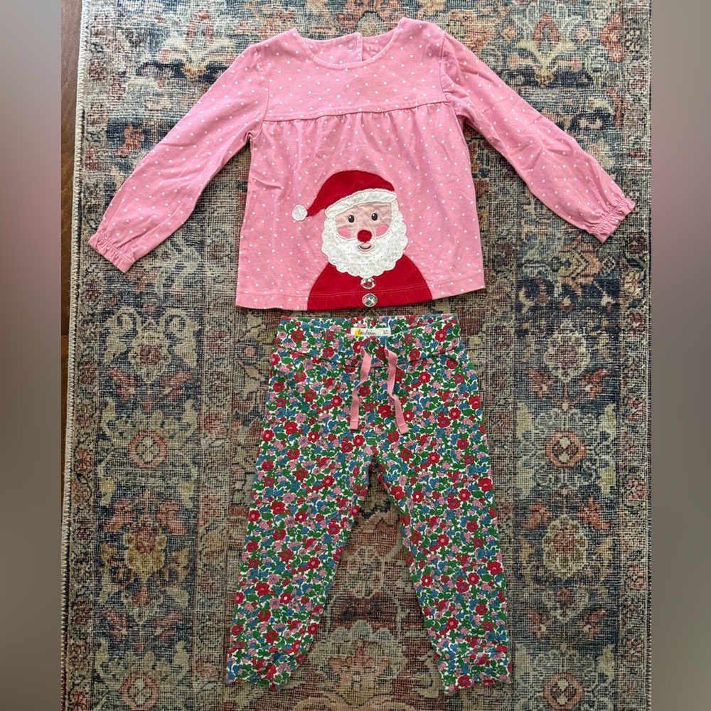 Baby boden Santa floral set